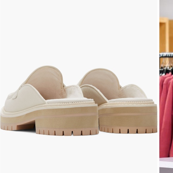 NWT TOMS Women's Cream Cara Mules with Tan Sole - Picture 5 of 6